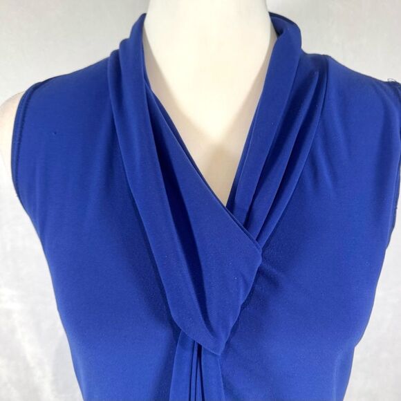 J.M. Fleurette royal blue slip knot top size medium - Picture 2 of 6